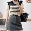 Traje 2025 Falda Corta Gris para Mujer Primavera y Verano Falda de Línea A que Cubre el Vientre y da un Aspecto Delgado Falda Media Casual Retro Versátil Falda Corta