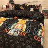 Street Beat Master Marea Negra Marca Juego de Cuatro Piezas Funda Nórdica para Niños Sábana Personalidad de Estudiante Dormitorio Juego de Tres Piezas Ropa de Cama