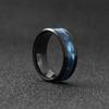 Moda Transfronteriza Joyería de Acero Inoxidable Patrón de Concha Azul Anillo de Acero de Titanio con Goteo de Aceite Anillos Personalizados de Nicho para Parejas Hombres