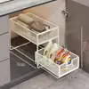 Estante de Almacenamiento Debajo del Fregadero con Gabinete de Cajones, Organizador de Productos de Limpieza, Estante Escalonado para Artículos de Tocador de Baño, Divisor de Gabinete