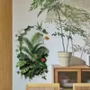 Pegatinas de Pared Autoadhesivas Brup con Plantas Verdes, Monstera, Palma y Flores para Ambiente de Entrada y Pasillo Hs2183Q