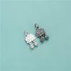 Colgante de borla con forma de semilla de loto de estilo chino retro de plata de ley S925, colgante de cuerda trenzada para pulsera y collar.