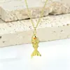 Colar Europeu e Americano Novo Retrô Oceano Peixe Dourado Balançante Aço Titânio Feminino Moda Leve Luxo Corrente da Clavícula Joias Lote