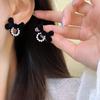 Pendientes Dulces de Lazo Pendientes de Terciopelo Lujo Ligero Perla Alta Calidad Combinan con Todo Diseño Diario de Nicho Pendientes Elegantes
