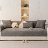 Cojín de Sofá de Chenilla de Color Sólido, Universal para Todas las Estaciones, Antideslizante Fijo, Impermeable, Resistente a Arañazos de Gato, Cojín Recto para Asiento de Sofá