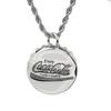 Collar Vintage de Plata Tailandesa Chiba para Hombre, Moderno, Estilo Frío ins, Punk, Hip-Hop, Combinable, Colgante de Tapa de Botella de Coca-Cola