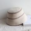 Sombrero de pescador de lana merino australiana suave de diseñador para mujer, sombrero de cubo cálido engrosado de invierno, estilo Chanel, elegante, combina con todo, sombrero de copa