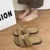 Pantuflas esponjosas estilo hada 2026, sandalias sin cordones antideslizantes de otoño e invierno, nuevo diseño de punta abierta moderno y hermoso para mujer