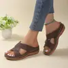 Nuevas Sandalias para Mujer 2026, Populares de Comercio Exterior con Tacón de Cuña Talla Grande Pantuflas, Zapatos Transfronterizos para Mamá, Estilo Romano, Cómodas