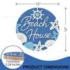 Letrero de Puerta de Madera Estilo Océano de Verano Minimalista Moderno Colgante de Puerta para Exteriores Porche de Villa Marinera Decoración de Pared Azul Marino