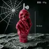 Caveira de Halloween Segurando uma Vela Perfumada de Rosa, Decoração de Festa de Feriado em Formato de Caveira, Venda por Atacado de Velas
