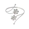 Pulseira de Braço Punk Geométrica de Metal Exagerada Europeia e Americana Mais Vendida Através das Fronteiras com Designs Únicos de Linhas Florais e Notas Musicais