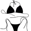 Nuevo Bikini de Dos Piezas Estilo Retro Europeo y Americano Bloque de Color Atado Estilo Chica Caliente para Vacaciones en la Playa