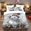 Conjunto de Roupa de Cama Três Peças para Comércio Exterior Capa de Edredom de Natal Fronha de Flanela Escovada Conjunto de Impressão Digital Transfronteiriça Dropshipping