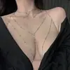 Cadena de Pecho Estilo Puro Deseo Cadena Corporal Europea y Americana Sexy Bikini Clavícula Nicho Cadena de Espalda Accesorio Collar Cadena de Pecho Joyería