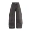 Jie Zhan Calça de Trabalho de Lona Lavada Masculina 26 Primavera Nova Marca de Moda Retrô Americano Desgastado Desconstruído Calças Casuais