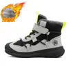 Botas de neve para meninos Gioop, espessadas e acolchoadas para aquecimento no inverno do Nordeste, sapatos de algodão infantis resistentes à neve, resistentes ao desgaste e antiderrapantes para atividades ao ar livre