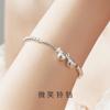 Pulsera de Campana Simple de Plata Esterlina 925 Pulsera Niche Elegante de Lujo Ligero para Mujer Pulsera de Cuentas Redondas Regalo para Novia Pulsera ins