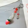 Estilo Cross-Border Europeu e Americano Doce Estrela de Cinco Pontas Morango Pingente Chaveiro Botão Pingente de Mochila Corrente de Celular Cordão