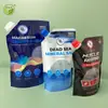 Saco de Embalagem Personalizado de Grau Alimentício Auto-Suportante Selado em Três Lados de Alumínio para Petiscos de Gato e Cachorro, Selado, à Prova de Umidade, Formato de Osso
