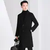 Nueva colección de invierno: abrigo de lana para hombre, abrigo de moda de longitud media, abrigo de lana business casual para caballeros