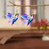 Pendientes de Acrílico 2D de Colibrí Nuevo y Colorido Transfronterizos Moda de Primavera Pendientes de Diseño Retro