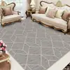 Alfombra Transfronteriza Geométrica de Lujo Ligero Estilo Americano, Rayas Simples, Lavable, Antideslizante, Adecuada para Sala de Estar y Dormitorio, Plegable