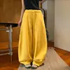 Nuevos pantalones de otoño de cintura alta y pierna ancha, holgados y adelgazantes, casuales y versátiles, pantalones deportivos curvos con cordón de empalme