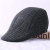 Sombrero para hombres de mediana edad y ancianos, sombrero de lana de color liso para otoño e invierno, sombrero de pescador versátil, gorra casual para exteriores de papá abuelo