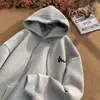 Moletom com Capuz da Marca Ins Tendência Masculino Outono e Inverno 2025 Novo Veludo Solto Casual Versátil Casal Tops Jaqueta