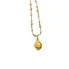 Cadena de Hadas Ode Croissant Collar para Mujer Diamante Centelleante Acabado Cepillado Estilo Dulce Cabeza de Pan Cadena de Clavícula de Plata S925