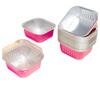 Caja Cuadrada de Papel de Aluminio Pastel Queso Molde de Papel de Aluminio Caja de Papel de Aluminio para Hornear Cuadrada Pequeña Base de Papel de Aluminio Taza de Papel de Aluminio