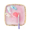 Paleta de Colores de Resina Cuadrada Herramientas para Uñas con Efecto Mármol Pegamento Ligero Pintura y Teñido de Color Tablero de Exhibición de Uñas
