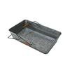 Bandeja rústica americana de hierro galvanizado mango de madera mango mango mango rectangular metal placa galvanizada plato