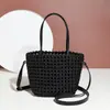 Cesta de Legumes 2025 Nova Francesa de Nicho High-end Bolsa de Mão Trançada Artesanal Bolsa de Ombro Versátil