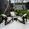 Diseño de Jardín Patio Exterior Oficina de Ventas Sofá de Exhibición Combinación de Aleación de Aluminio Acero Inoxidable Sofá Impermeable y a Prueba de Sol