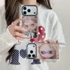 Estojo Estilo Coreano com Borda Reta Espelhada Barbie Adequado para Apple 17 Pro Max, iPhone 16 Pro, Fofo 15P Anti-Queda