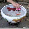 Tanque de Agua para Flores para Cultivar Nenúfares, Tanque de Peces Hidropónico para Acuicultura, Macetas de Cerámica, Barril Profundo de Loto Antiguo de Gran Diámetro Tanque Feng Shui