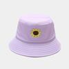 Estilo coreano Novo Flor de Girassol Applique Chapéu de Pescador Moda Feminina Estilo Japonês Fresco Chapéu de Bacia Estudante Dobrável Chapéu de Sol
