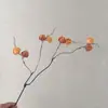 Frutos de lanterna de flor artificial com caule curto, ideais para a véspera de Ano Novo, arranjos florais de casamento, buquês decorativos e vitrines de hotel.