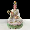 Estatua del Bodhisattva Guanyin para Adoración, Hecha de Mármol Blanco, Presentando al Bodhisattva Guanyin del Mar del Sur Sentado sobre un Loto, Adecuada para Uso Doméstico, Venta al por Mayor por Cihang Dao Ren