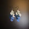 "Mar Ala Púrpura" Pendientes de Mariposa Huecos Retro, Estilo Minimalista Europeo y Americano, Exquisitos y Dulces, Pendientes Dinámicos con Borlas para Mujer