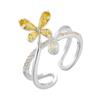 Anillo Abierto de Mariposa de Aspecto de Hada y Vivaz, Moderno y Versátil, Diseño Ajustable Anillo de Insecto, Anillo Apilable para el Dedo Índice