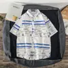 Camisa Floral Masculina Manga Curta Verão Tendência Marca Bonita Casual Tops Seda Gelada Jaqueta Fresca Lapela Camisa Passa Fácil Masculina
