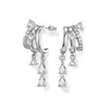 Pendientes de Zirconia con Borla Corta en Forma de Gota Transfronterizos Europeos y Americanos Nuevo Producto Diseño de Nicho de Moda Lujo Ligero Exquisitos Pendientes para Mujer