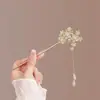 Horquilla de Borla Hanfu Estilo Antiguo, Nueva Horquilla de Gama Alta Estilo Chino, Accesorio para el Cabello de Perlas Qipao de Nicho