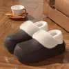 Zapatos de Algodón Impermeables para Mujer Otoño/Invierno Extraíbles para Interiores Antideslizantes para Exteriores Con Forro de Terciopelo Cálido Suela Gruesa Cubre Tacón Pantuflas de Algodón