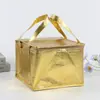 Bolsa Térmica para Bolo Personalizada Bolsa Térmica para Delivery Dobrável Portátil com Zíper Alumínio Mantenção Fria Bolsa de Gelo Alumínio Portátil com Alça
