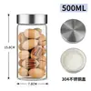 Frascos de Almacenamiento de Vidrio de Borosilicato de Venta Caliente para Comercio Exterior, Contenedores de Almacenamiento de Granos, Frascos Sellados Personalizables para Productos Secos de Cocina