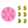 Flor Margarida Aromaterapia Gesso Etiqueta Molde de Silicone Girassol Chocolate Fondant Biscoito Decoração Molde de Bolo